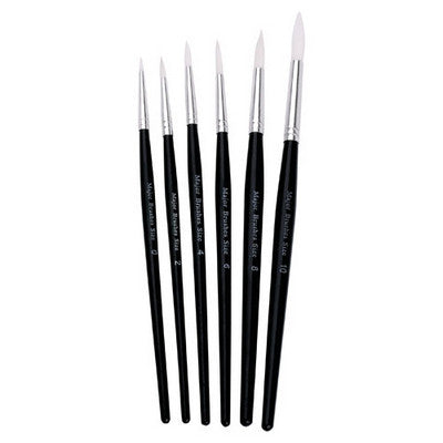 Pinceaux en poils synthétiques manche noir (lot/10) - n° 10