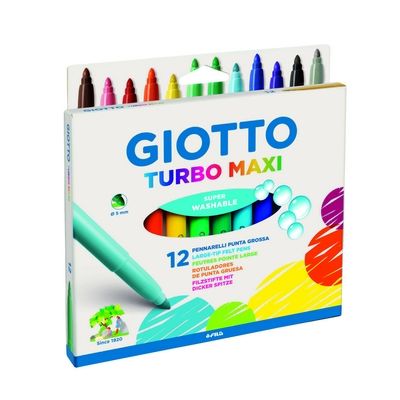 Feutres Giotto Turbo Maxi à pointe fibre (lot/12)