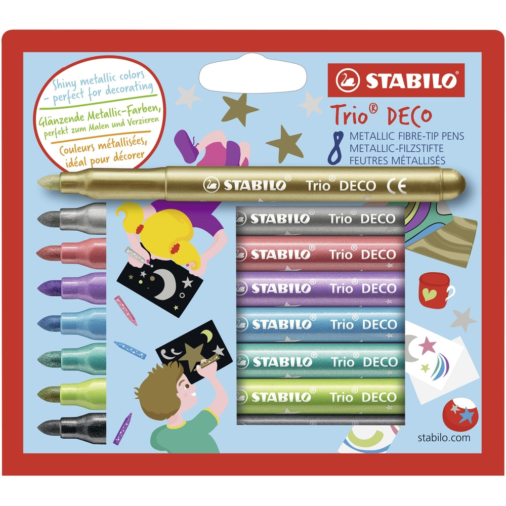 Feutres métalliques STABILO Trio Deco (lot/8)