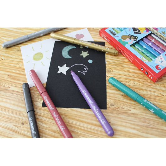 Feutres métalliques STABILO Trio Deco (lot/8)