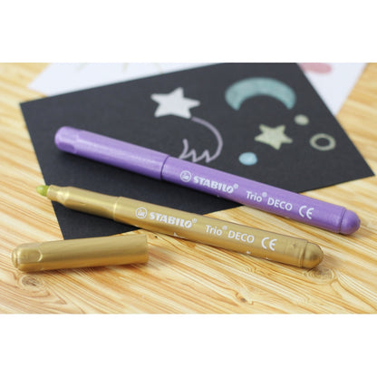 Feutres métalliques STABILO Trio Deco (lot/8)