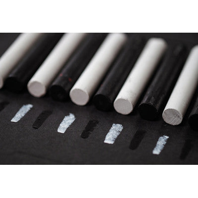 Pastels à l'huile géants - noir/blanc (lot/12)