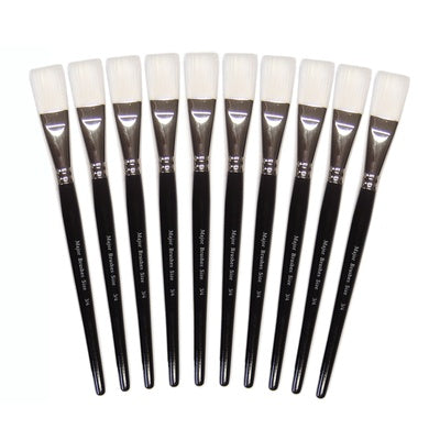 Pinceaux plats en poils synthétiques (lot/10) - 3/4
