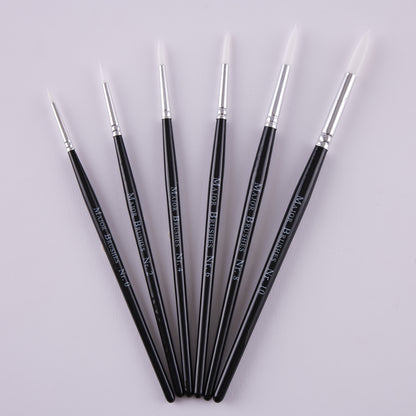 Pinceaux en poils synthétiques manche noir (lot/50) - assortiment de tailles