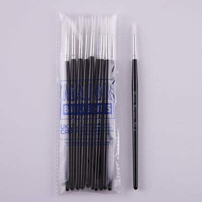 Pinceaux en poils synthétiques manche noir (lot/50) - assortiment de tailles