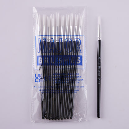 Pinceaux en poils synthétiques manche noir (lot/50) - assortiment de tailles