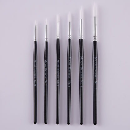 Pinceaux en poils synthétiques manche noir (lot/50) - assortiment de tailles