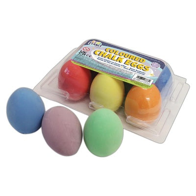 Craies colorées en forme d'œuf (lot/6)