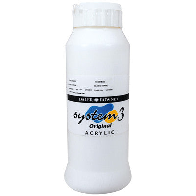 Peinture acrylique Daler Rowney System 3 - 1 litre - Blanc titane