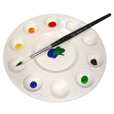 Palette ronde à 10 alvéoles blanche