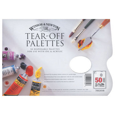 Bloc de 50 palettes jetables Winsor & Newton A4 - blanc