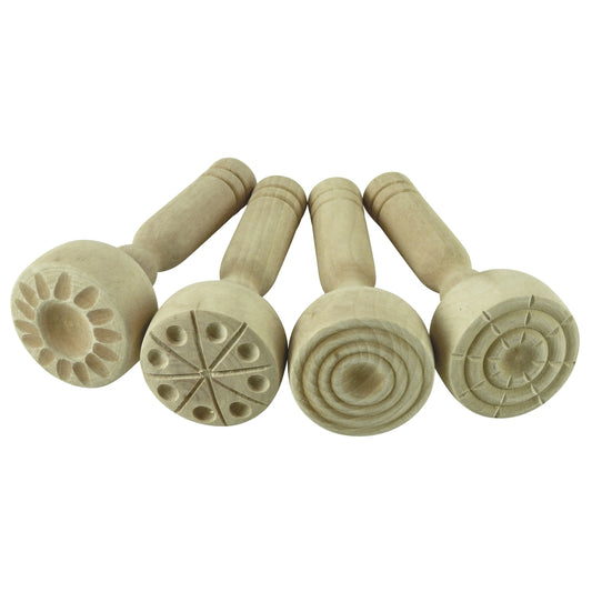 Tampons en bois pour pâte à modeler (lot/4)