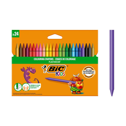 Crayons gras BIC Plastidecor (lot/24) - couleurs assorties