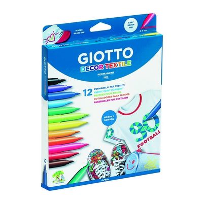 Marqueurs pour tissus Giotto, couleurs assorties (lot/12)