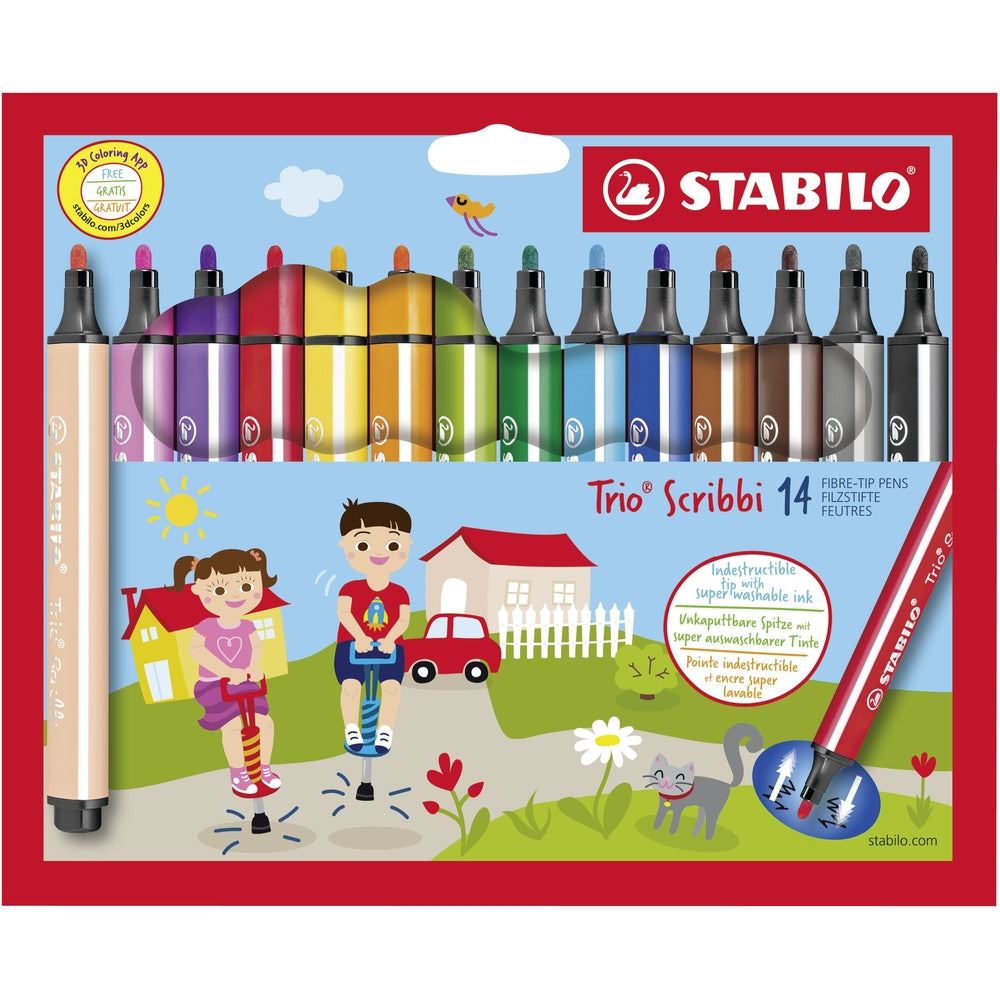 Feutres STABILO Trio Scribbi (lot/14)