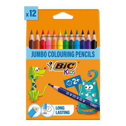 Crayons de couleur triangulaires BIC Kids Jumbo (lot/12)