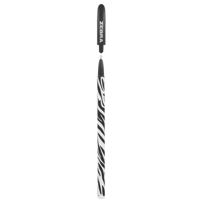 Stylos bille imprimés animaux zébrés (lot/10) - noir