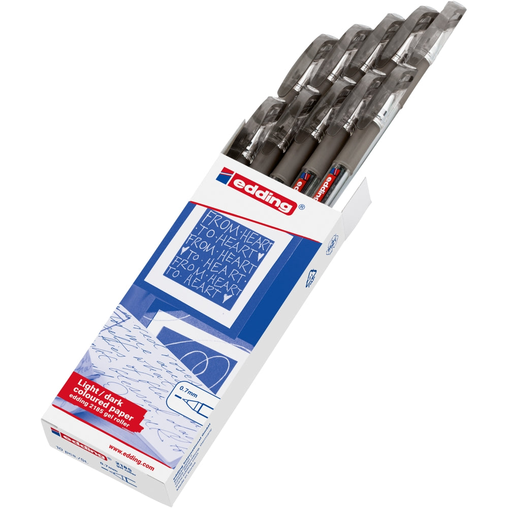 Stylos bille gel Edding 2185 (lot/10) - Noir