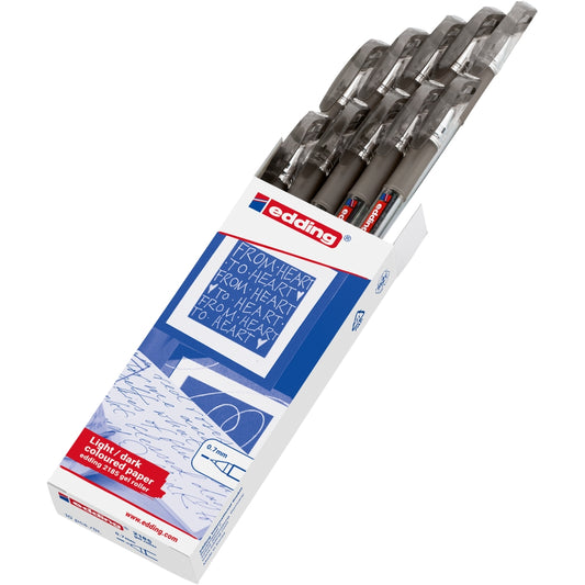 Stylos bille gel Edding 2185 (lot/10) - Noir
