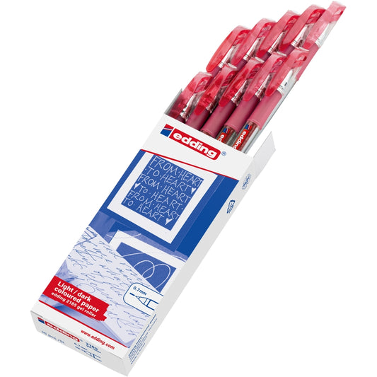 Stylos bille gel Edding 2185 (lot/10) - Rouge