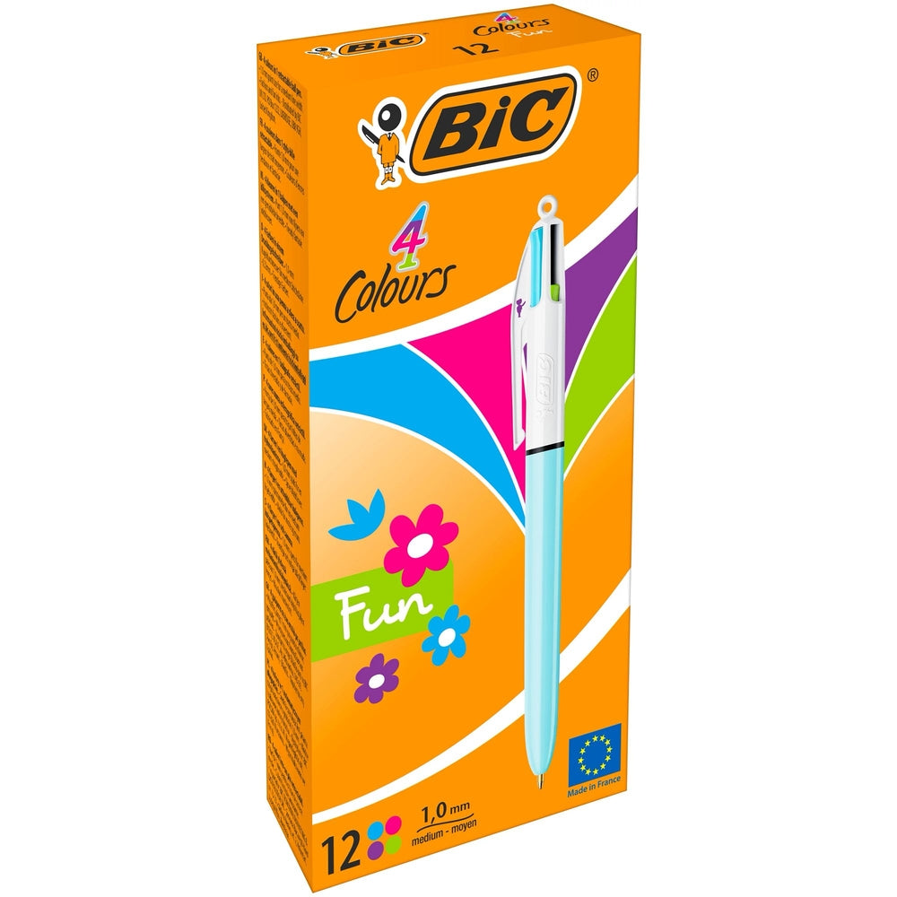 Stylos bille BIC Original Fun 4 couleurs (lot/12)