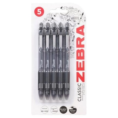 Stylos bille rétractables Zebra Z-Grip Smooth (lot/5) - noir