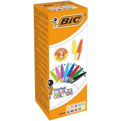 Stylos bille BIC Cristal Original et Fun Colour (lot/20) - couleurs assorties