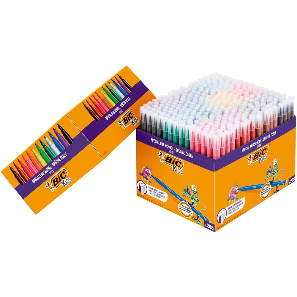 Feutres fins BIC Visa couleurs assorties (lot/288)