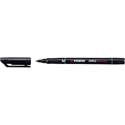 Feutres pour rétroprojecteur STABILO pointe fine (lot/10) - noir