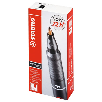 Feutres pour rétroprojecteur STABILO pointe fine (lot/10) - noir