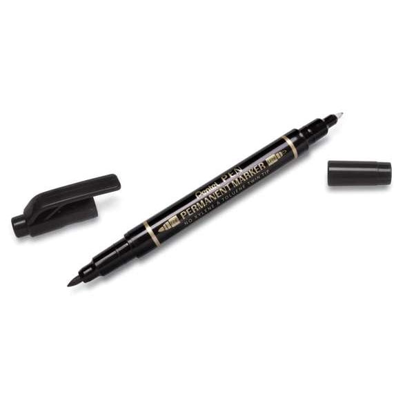 Feutres Pentel Twin fin/extra fin (lot/12) - noir