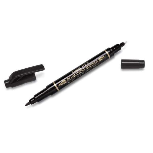 Feutres Pentel Twin fin/extra fin (lot/12) - noir