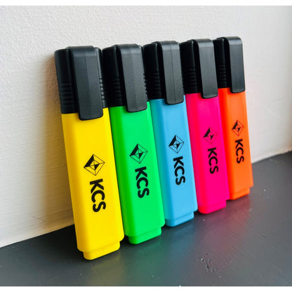 Surligneurs KCS à pointe biseautée (lot/48) - 5 couleurs fluo assorties