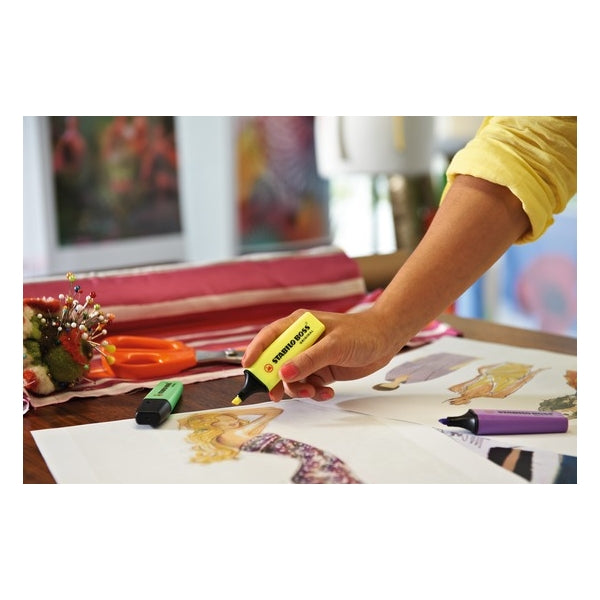 Surligneurs STABILO BOSS ORIGINAL (lot/48) - 8 couleurs fluo assorties