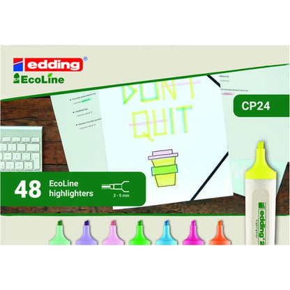 Surligneurs Edding 24 Ecoline (lot/48) - couleurs assorties