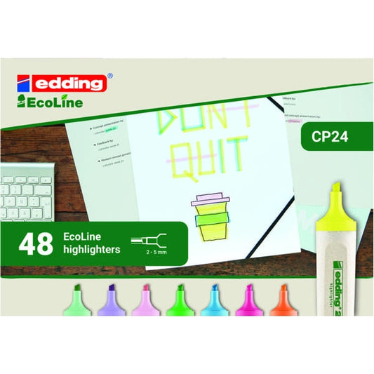 Surligneurs Edding 24 Ecoline (lot/48) - couleurs assorties