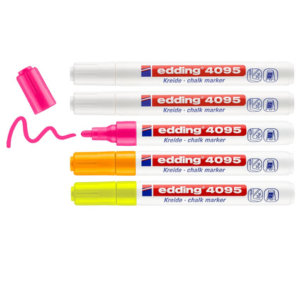 Marqueurs craie Edding couleurs fluorescentes (lot/5)