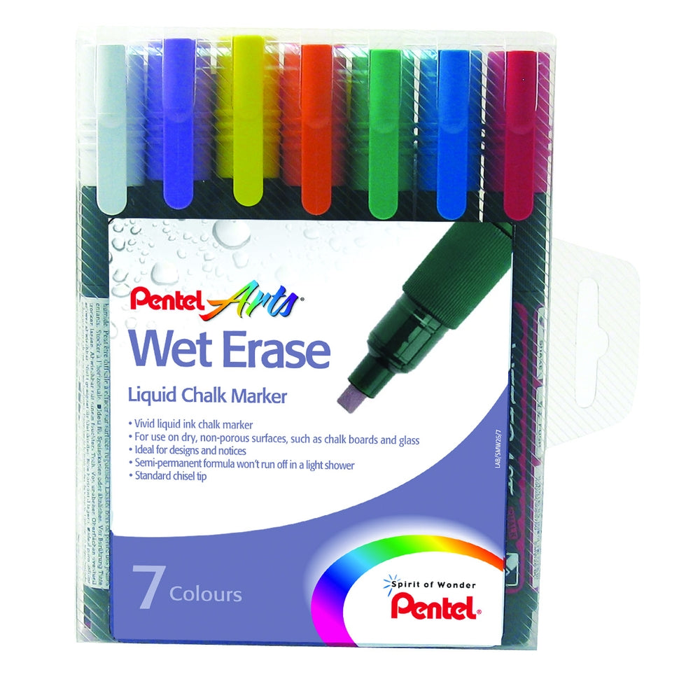 Marqueurs à craie liquide Pentel (lot/7)