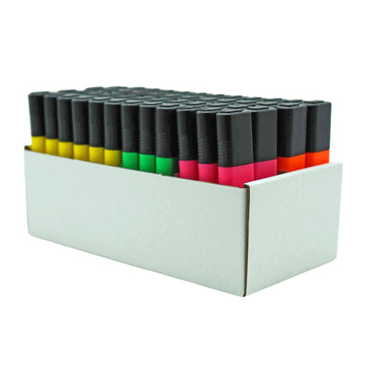 Surligneurs KCS à pointe biseautée (lot/48) - couleurs néon assorties
