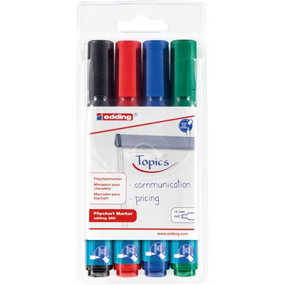 Marqueurs permanents Edding 380 (lot/4) - coloris assortis