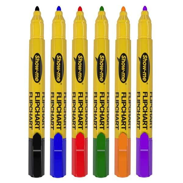 Marqueurs permanents Show-me (lot/6) - couleurs assorties