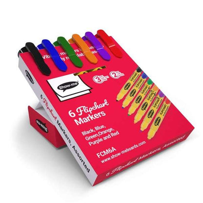 Marqueurs permanents Show-me (lot/6) - couleurs assorties