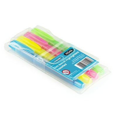 Surligneurs Classmaster Slim Barrel (lot/4) - assortiment de couleurs