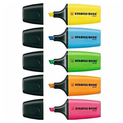 Surligneurs STABILO BOSS Mini (lot/5) - couleurs néon assorties