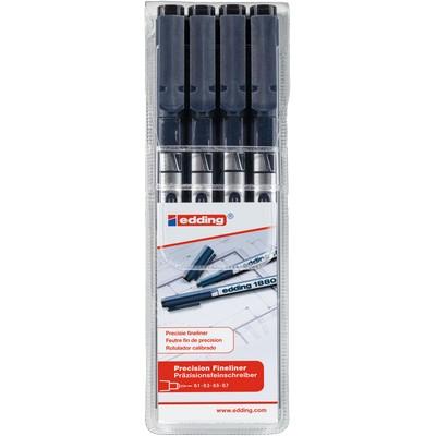 Feutres fins Edding 1880 Drawliner (lot/4) - noir