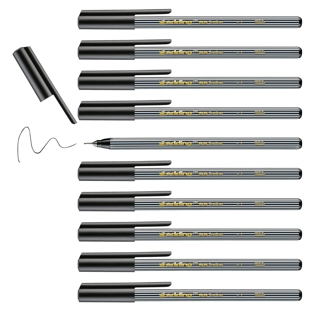 Feutres fins Edding 55 Fineliner (lot/10) - noir