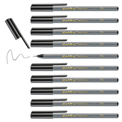 Feutres fins Edding 55 Fineliner (lot/10) - noir