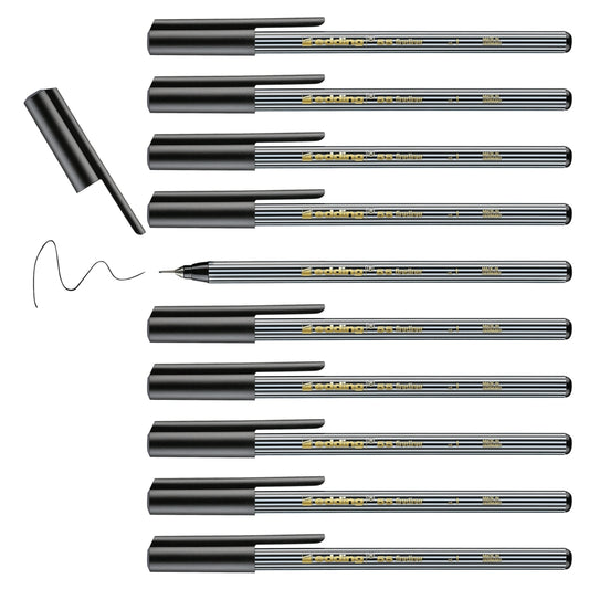 Feutres fins Edding 55 Fineliner (lot/10) - noir