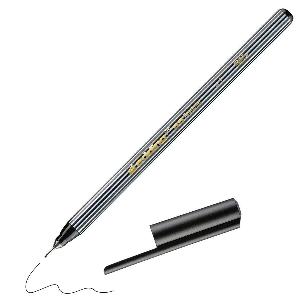 Feutres fins Edding 55 Fineliner (lot/10) - noir