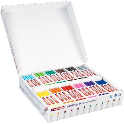 Marqueurs couleurs à pointe biseautée Edding 9 (lot/144)